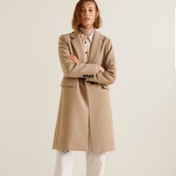 mango structured wool coat camel